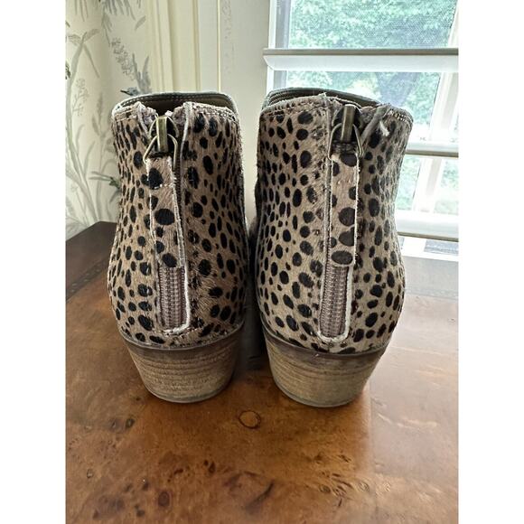 Michael Shannon Leather Upper Ankle Boots Zip -Up Women's Size 8.5 Leopard Print - Picture 4 of 8